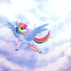 Size: 3000x3000 | Tagged: safe, artist:rioshi, artist:sparkling_light, artist:starshade, oc, oc only, oc:rainbow dreams, pegasus, pony, female, high res, mare, solo, ych result