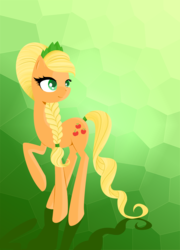 Size: 1800x2500 | Tagged: safe, artist:sewingintherain, applejack, crystal pony, earth pony, pony, g4, alternate hairstyle, braid, crown, crystallized, cute, female, hatless, jackabetes, jewelry, mare, missing accessory, regalia, solo