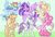 Size: 1024x692 | Tagged: safe, artist:cutieanimals, applejack, fluttershy, pinkie pie, rainbow dash, rarity, twilight sparkle, alicorn, earth pony, pegasus, pony, unicorn, g4, cowboy hat, cute, female, flying, hat, looking at you, mane six, mare, one eye closed, open mouth, raised hoof, rearing, smiling, straw in mouth, twilight sparkle (alicorn), underhoof, wink