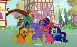 Size: 7872x4744 | Tagged: safe, artist:mj455, applejack, fluttershy, pinkie pie, rainbow dash, rarity, twilight sparkle, alicorn, pony, g4, the last problem, absurd resolution, belly, blushing, clothes, crown, end of ponies, female, jewelry, looking at you, mane six, mare, older, older applejack, older fluttershy, older mane six, older pinkie pie, older rainbow dash, older rarity, older twilight, older twilight sparkle (alicorn), preggity, preggo dash, preggo jack, preggoshy, preggy pie, preglight sparkle, pregnant, princess twilight 2.0, raised hoof, regalia, smiling, statue, traditional art, twilight sparkle (alicorn)