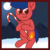 Size: 1200x1200 | Tagged: safe, artist:thebadbadger, oc, oc:phire demon, candy, candy cane, christmas, food, holiday, moon, mountain, snow, stars