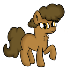 Size: 473x473 | Tagged: artist needed, safe, oc, oc only, oc:cookie crumbles, earth pony, pony, blank flank, chest fluff, cookie, female, food, looking at you, mare, poofy mane, raised hoof, simple background, transparent background