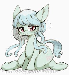 Size: 1659x1804 | Tagged: safe, artist:91o42, oc, oc only, earth pony, pony, female, kneeling, looking at you, mare, simple background, solo, white background