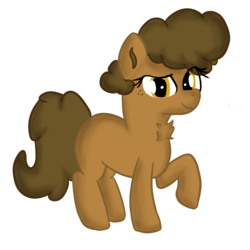 Size: 1000x1000 | Tagged: safe, oc, oc only, oc:cookie, earth pony, pony, 2020 community collab, derpibooru community collaboration, cookie, food, freckles, poofy mane, solo, transparent background