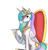 Size: 3840x4000 | Tagged: safe, artist:bitarddick, artist:jbond, artist:phess, princess celestia, alicorn, pony, g4, collaboration, cookie, cup, drinking, female, food, high res, mare, plate, simple background, sitting, solo, tea, teacup, white background