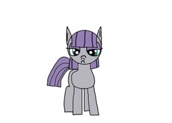 Size: 504x360 | Tagged: safe, artist:undeadponysoldier, maud pie, earth pony, pony, g4, female, lidded eyes, looking at you, makeup, mare, simple background, solo, white background
