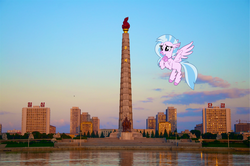 Size: 4216x2800 | Tagged: safe, edit, silverstream, pony, g4, irl, juche, north korea, photo, ponies in real life, pyongyang