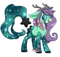 Size: 1900x1800 | Tagged: safe, artist:jagga-chan, oc, oc only, oc:cosmos, original species, colored hooves, male, simple background, solo, starry eyes, starry tail, transparent background, wingding eyes