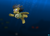 Size: 700x500 | Tagged: safe, artist:quint-t-w, daring do, pegasus, pony, g4, blurry background, bubble, glowing eyes, hat, holding breath, light, ocean, old art, ominous, pith helmet, sea monster, swimming, thalassophobia, underwater