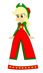 Size: 550x930 | Tagged: safe, artist:cartoonmasterv3, applejack, human, equestria girls, g4, christmas, clothes, female, holiday, humanized, long skirt, simple background, skirt, solo, transparent background, vector