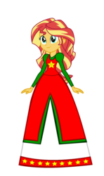 Size: 550x930 | Tagged: safe, artist:cartoonmasterv3, sunset shimmer, human, equestria girls, g4, christmas, clothes, female, holiday, humanized, long skirt, simple background, skirt, solo, transparent background, vector
