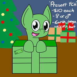 Size: 2000x2000 | Tagged: safe, artist:toonboy92484, pony, advertisement, christmas, commission, commission info, high res, holiday, present, ych example, your character here