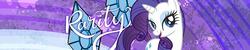 Size: 1500x300 | Tagged: safe, rarity, pony, g4, official, bedroom eyes, diamonds, purple background, rainbow squad, rarity month, simple background, solo, stock image