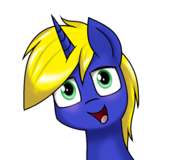 Size: 842x780 | Tagged: safe, artist:pencil bolt, oc, oc only, oc:electrony, pony, unicorn, blushing, cute, green eyes, looking at you, male, open mouth, simple background, smiling, solo, stallion, theponyfuture, white background