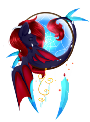 Size: 1923x2619 | Tagged: safe, artist:absolitedisaster08, oc, oc only, oc:scarlet spectrum, dragon, chibi, dreamcatcher, simple background, solo, transparent background