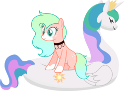 Size: 1673x1232 | Tagged: safe, artist:crystalponyart7669, princess celestia, oc, oc:drawn gallery, earth pony, inflatable pony, pony, g4, my little pony best gift ever, female, floaty, inflatable, inflatable alicorn, inflatable toy, mare, pool toy, simple background, swan boat, swanlestia, transparent background