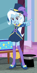 Size: 509x1002 | Tagged: safe, screencap, trixie, equestria girls, equestria girls series, g4, street magic with trixie, spoiler:eqg series (season 2), cropped, cute, diatrixes, hat, looking at you, top hat
