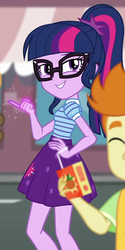 Size: 508x1014 | Tagged: safe, screencap, sci-twi, twilight sparkle, equestria girls, g4, my little pony equestria girls: better together, street magic with trixie, cropped, magic, smug, smuglight sparkle