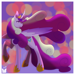Size: 2400x2400 | Tagged: safe, artist:cckittycreative, princess cadance, alicorn, pony, g4, crown, cutie mark, female, high res, jewelry, long mane, mare, necklace, regalia, smiling, solo