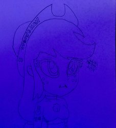 Size: 1861x2048 | Tagged: safe, artist:theanimefanz, applejack, equestria girls, g4, blue filter