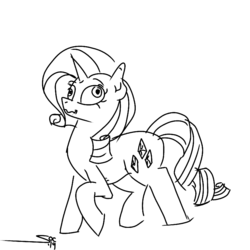 Size: 768x768 | Tagged: safe, artist:soctavia, rarity, pony, g4, broken leg, faic, female, mare, sketch, solo, wat, why