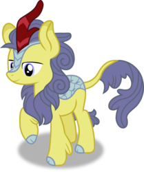Size: 1128x1347 | Tagged: safe, artist:frownfactory, comet tail, kirin, pony, g4, .svg available, background pony, cloven hooves, colored hooves, horn, kirin-ified, male, raised hoof, simple background, solo, species swap, stallion, svg, transparent background, vector