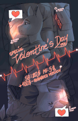 Size: 1350x2100 | Tagged: safe, artist:varllai, anthro, animated, clock, commission, couple, gif, holiday, valentine, valentine's day, your character here