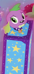 Size: 251x545 | Tagged: safe, screencap, spike, spike the regular dog, dog, equestria girls, g4, my little pony equestria girls: better together, street magic with trixie, box, collar, cropped, male, spike's dog collar