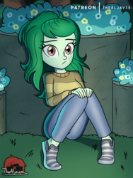 Size: 750x1000 | Tagged: safe, artist:thealjavis, wallflower blush, equestria girls, equestria girls series, g4, clothes, cute, female, flower, flowerbetes, freckles, pants, shoes, solo, sweater, wallflower and plants