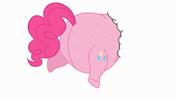 Size: 1920x1080 | Tagged: safe, artist:jamesawilliams1996, pinkie pie, earth pony, pony, g4, animated, balloonbutt, butt, fat, female, gif, hole, non-looping gif, obese, piggy pie, plot, pudgy pie, reference, simple background, solo, struggling, stuck, the ass was fat, the ass was too fat, white background, winnie the pink, winnie the pooh