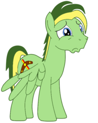 Size: 439x551 | Tagged: safe, artist:didgereethebrony, oc, oc only, oc:didgeree, pegasus, pony, cutie mark, reupload, sad, solo, updated, updated design, wings, wings down