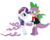 Size: 999x799 | Tagged: safe, artist:raggyrabbit94, rarity, spike, dragon, pony, unicorn, g4, adult, adult spike, clothes, dress, female, male, older, older spike, ship:sparity, shipping, simple background, straight, transparent background, wedding dress, winged spike, wings