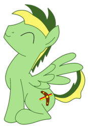Size: 703x1011 | Tagged: safe, artist:didgereethebrony, oc, oc only, oc:didgeree, pegasus, pony, colored lineart, cutie mark, eyes closed, green coat, happy, male, reupload, simple background, sitting, smiling, solo, spiky mane, spiky tail, spread wings, stallion, transparent background, two toned mane, two toned tail, updated, updated design, vector, wings