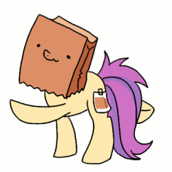 Size: 400x400 | Tagged: safe, artist:paperbagpony, oc, oc:paper bag, pony, animated, cute, dancing, gif, ocbetes, paper bag, simple background, two-frame gif, white background