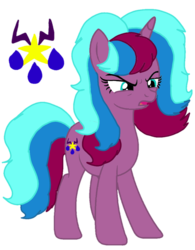 Size: 844x1080 | Tagged: safe, artist:徐詩珮, oc, oc:shadowstar glitter, pony, unicorn, g4, my little pony: the movie, angry, female, magical lesbian spawn, magical threesome spawn, multiple parents, next generation, offspring, parent:glitter drops, parent:spring rain, parent:tempest shadow, parents:glittershadow, parents:springdrops, parents:springshadow, parents:springshadowdrops, simple background, transparent background