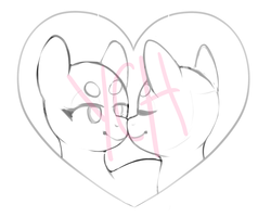 Size: 2000x1600 | Tagged: safe, artist:veincchi, oc, pony, boop, commission, couple, cute, heart, hearts and hooves day, holiday, love, noseboop, valentine, valentine's day, your character here
