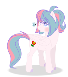 Size: 1717x1945 | Tagged: safe, artist:galaxyswirlsyt, oc, oc only, oc:dahlia dream, butterfly, pegasus, pony, female, mare, simple background, solo, trans female, transgender, transparent background