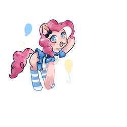Size: 800x800 | Tagged: dead source, safe, artist:御喵子w, pinkie pie, earth pony, pony, g4, alice in wonderland, clothes, dress, female, mare, socks, solo, striped socks
