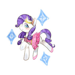 Size: 800x800 | Tagged: dead source, safe, artist:御喵子w, rarity, pony, unicorn, g4, clothes, crown, dress, female, jewelry, mare, regalia, solo