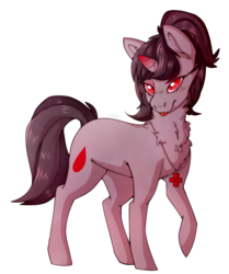 Size: 1043x1249 | Tagged: safe, artist:cinnamonsparx, oc, oc only, oc:blood drop, pony, unicorn, female, mare, simple background, solo, transparent background