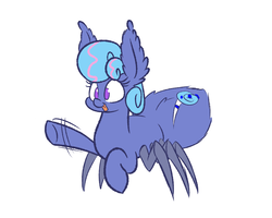 Size: 1280x1024 | Tagged: safe, artist:heir-of-rick, oc, oc only, oc:sapphire lollipop, monster pony, original species, pony, spiderpony, big ears, cute, female, fluffy, mare, simple background, smiling, solo, species swap, tongue out, waving, white background