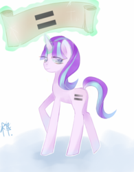 Size: 1000x1280 | Tagged: dead source, safe, artist:旗桦, starlight glimmer, pony, unicorn, g4, equal cutie mark, female, glowing horn, horn, magic, mare, solo, telekinesis