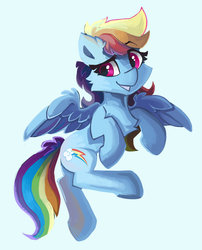 Size: 2201x2724 | Tagged: dead source, safe, artist:saxopi, rainbow dash, pegasus, pony, g4, female, high res, mare, smiling, solo