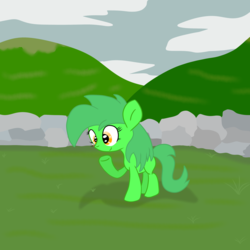 Size: 3000x3000 | Tagged: safe, artist:bigmackintosh, oc, oc only, oc:chic pea, bee, pony, female, filly, foal, high res, shireland, solo