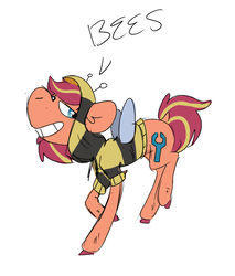 Size: 825x970 | Tagged: safe, artist:lilsunshinesam, oc, oc:patec, bee, pony, animal costume, clothes, costume, solo