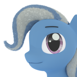 Size: 1000x1000 | Tagged: safe, artist:notgibus, trixie, pony, g4, 3d, blender, hair, realistic, simple background, transparent background