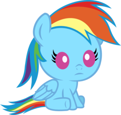 Size: 844x800 | Tagged: safe, artist:seahawk270, rainbow dash, pegasus, pony, g4, baby, baby dash, baby pony, cute, dashabetes, female, simple background, sitting, solo, transparent background, weapons-grade cute