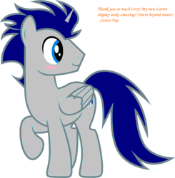 Size: 2423x2475 | Tagged: safe, artist:corang15, oc, oc only, oc:cory mainesly, alicorn, pony, alicorn oc, bio, blushing, description needs paragraph breaks, fanfic, happy, helping, high res, implied carrot top, male, male alicorn, male alicorn oc, not soarin, solo