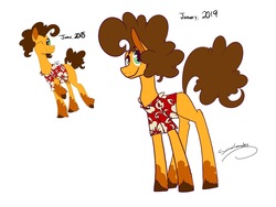 Size: 2048x1536 | Tagged: safe, artist:summer-cascades, cheese sandwich, earth pony, pony, g4, clothes, design, g5 concept leak style, hawaiian shirt, male, redraw, shirt, stallion