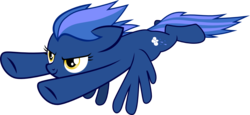 Size: 1213x560 | Tagged: safe, artist:chipmagnum, oc, oc only, pegasus, pony, g4, female, flying, mare, simple background, smiling, solo, spread wings, transparent background, vector, windswept mane, wings